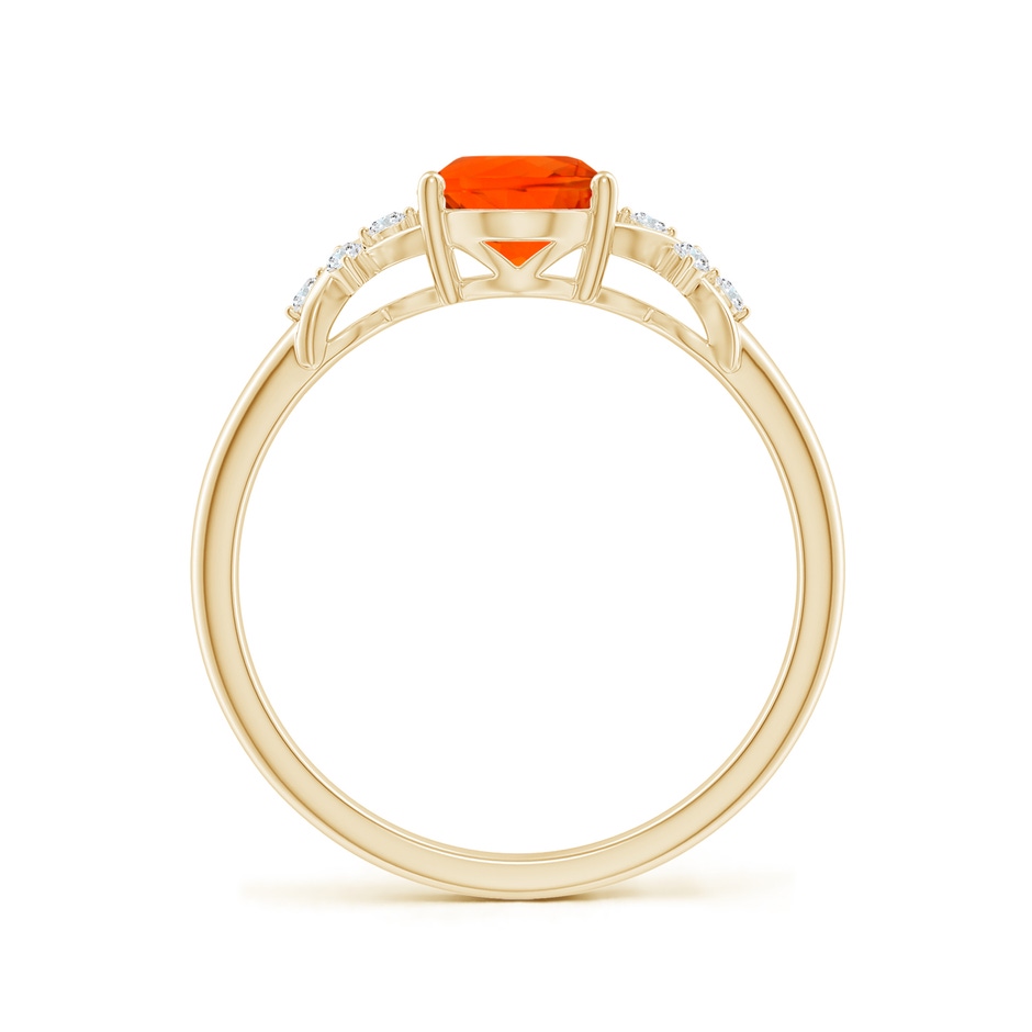 8x6mm AAA Solitaire Oval Fire Opal Criss Cross Ring with Diamonds in 18K Yellow Gold side 199