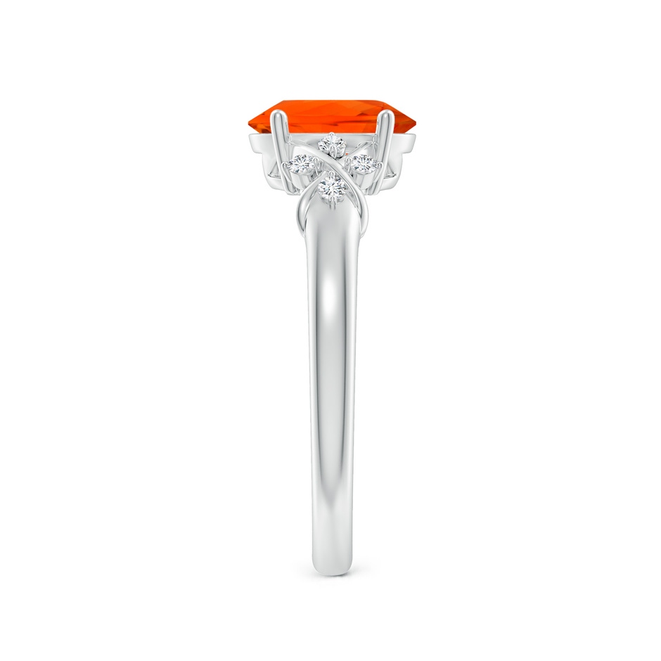 8x6mm AAA Solitaire Oval Fire Opal Criss Cross Ring with Diamonds in S999 Silver side 299