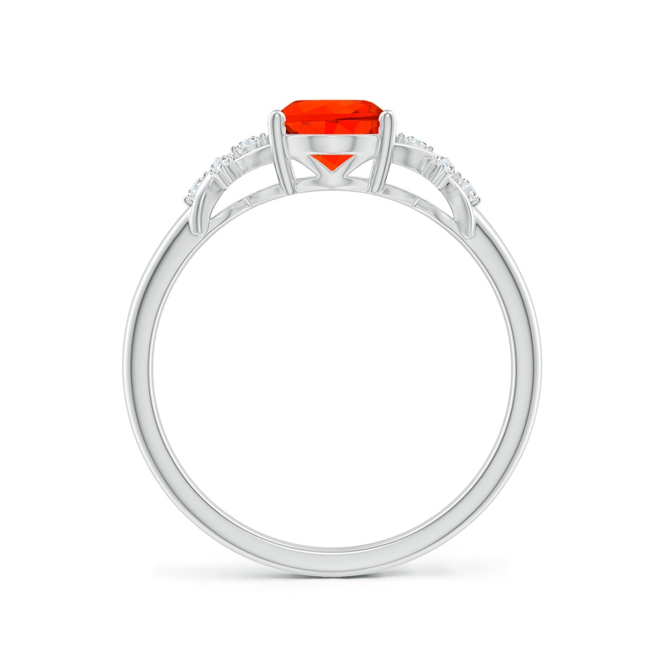 8x6mm AAAA Solitaire Oval Fire Opal Criss Cross Ring with Diamonds in P950 Platinum side 199