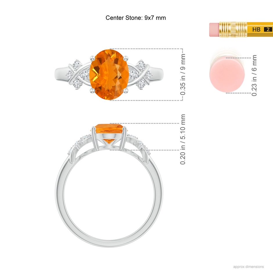 9x7mm AA Solitaire Oval Fire Opal Criss Cross Ring with Diamonds in S999 Silver ruler