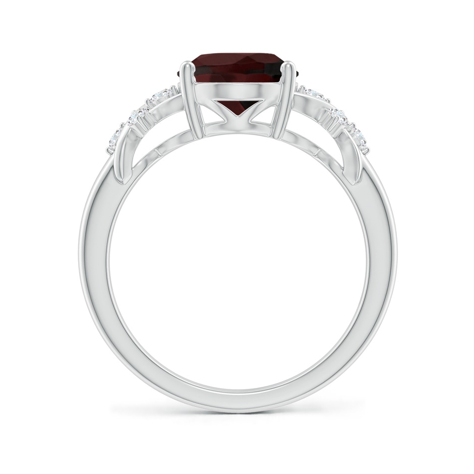 10x8mm A Solitaire Oval Garnet Criss Cross Ring with Diamonds in P950 Platinum side-1
