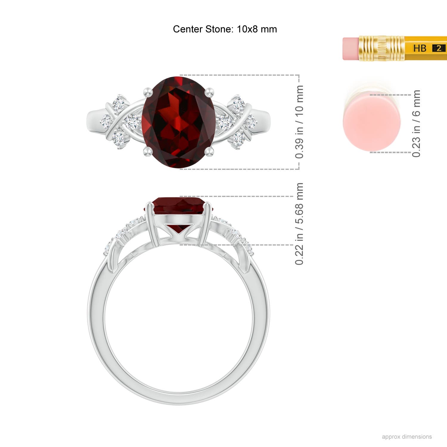 AAA - Garnet / 3.12 CT / 14 KT White Gold