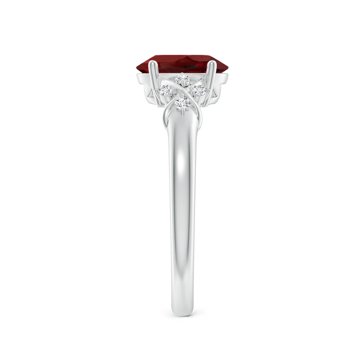 AAAA - Garnet / 1.53 CT / 14 KT White Gold