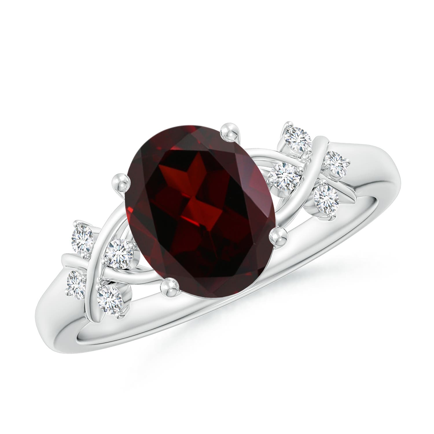 A - Garnet / 2.11 CT / 14 KT White Gold