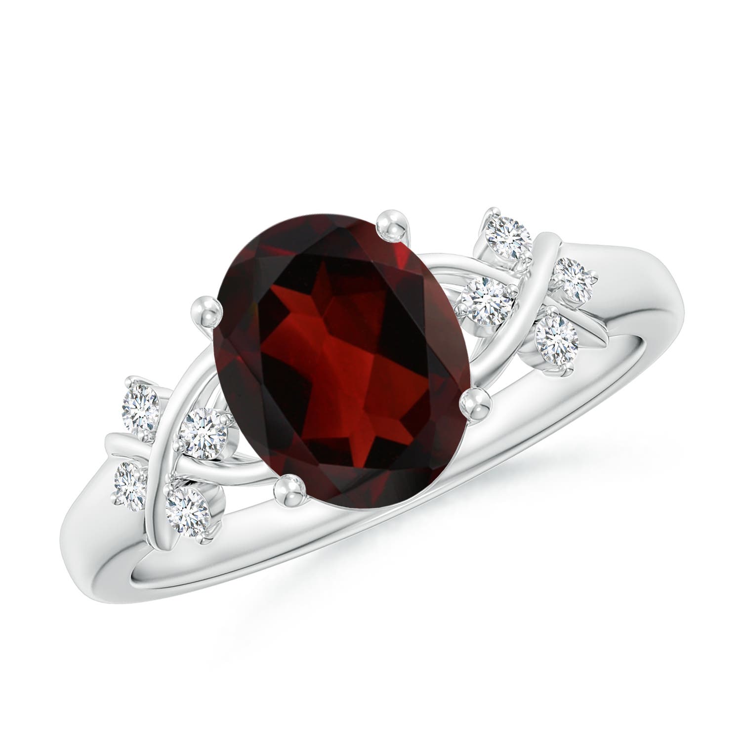 AA - Garnet / 2.11 CT / 14 KT White Gold