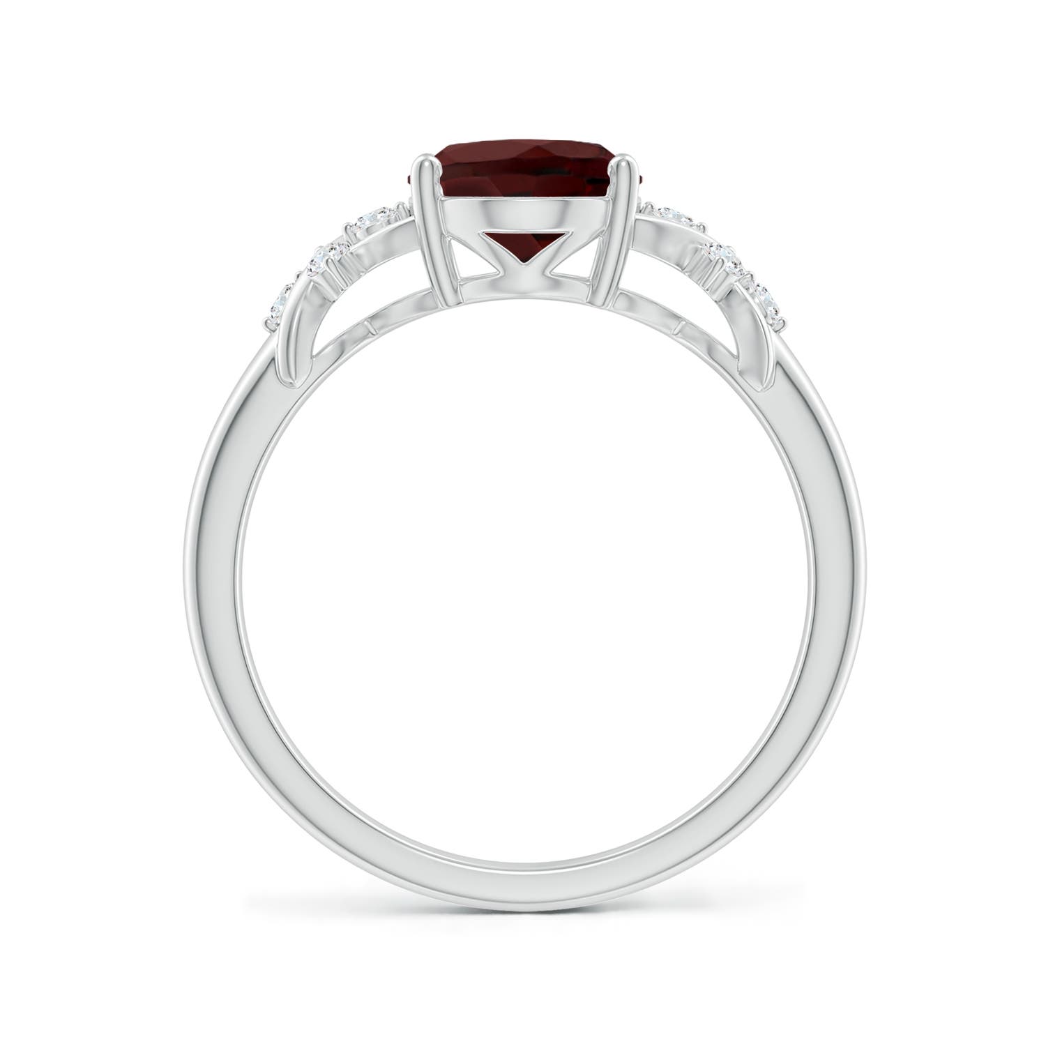 AA - Garnet / 2.11 CT / 14 KT White Gold