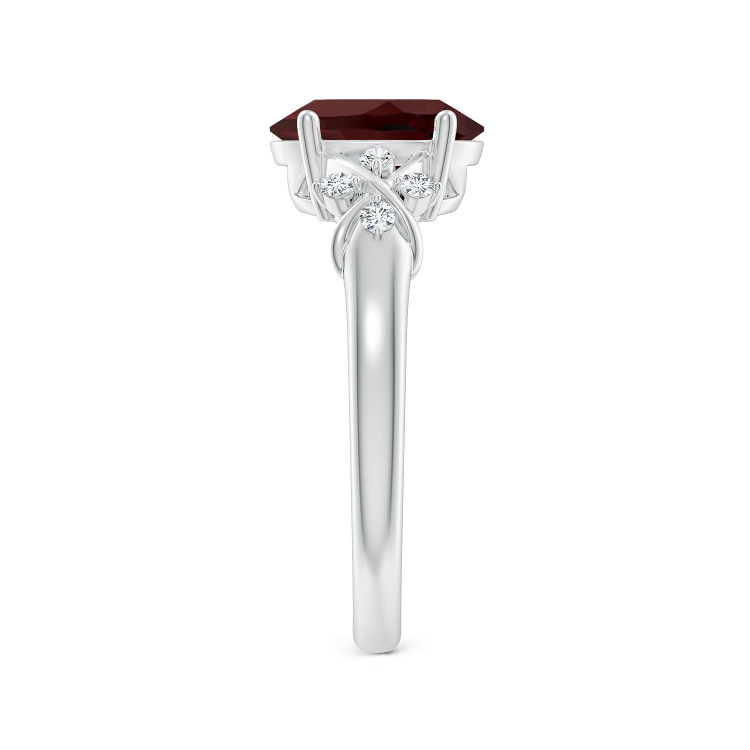 AA - Garnet / 2.11 CT / 14 KT White Gold