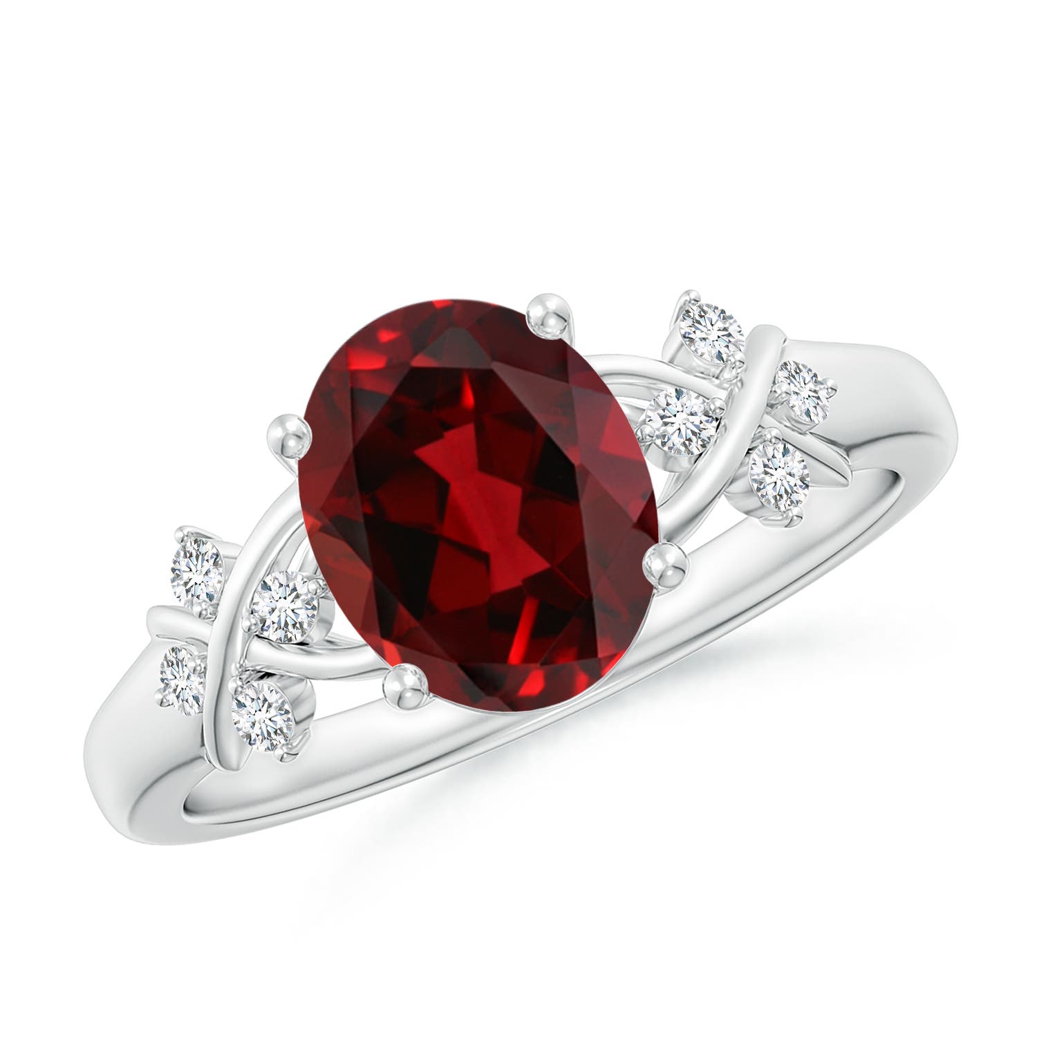 AAAA - Garnet / 2.11 CT / 14 KT White Gold