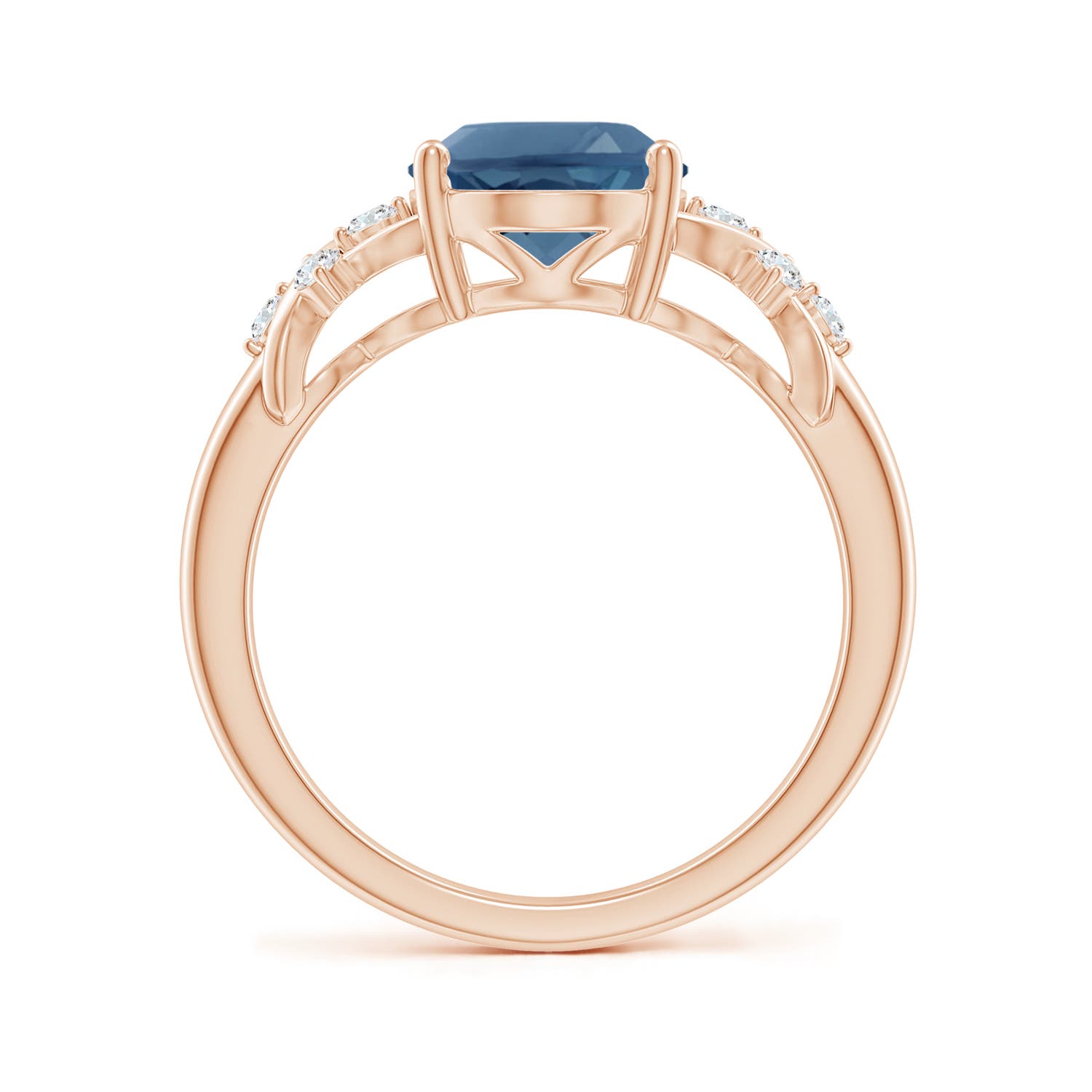 A - London Blue Topaz / 3.42 CT / 14 KT Rose Gold