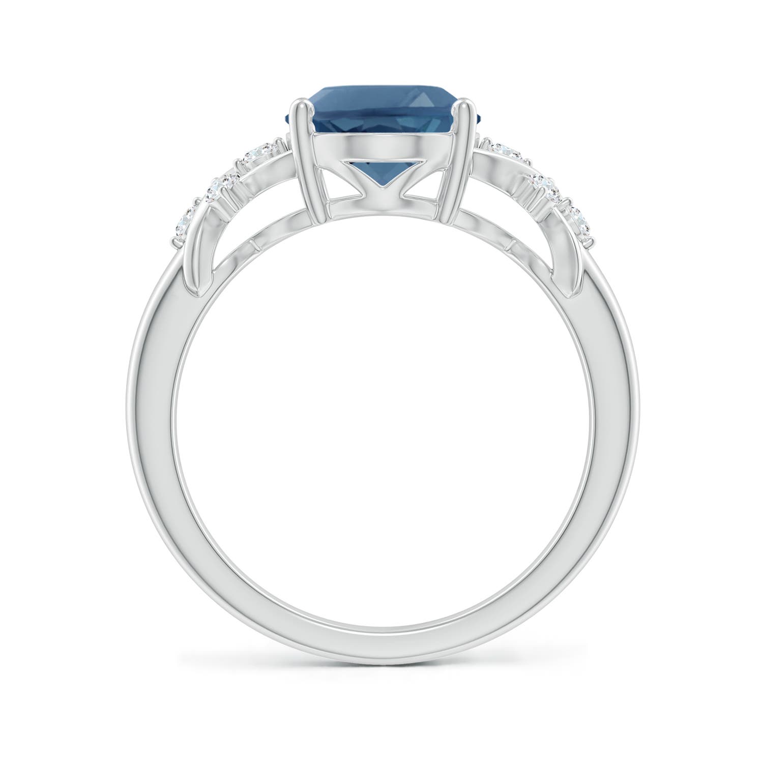 A - London Blue Topaz / 3.42 CT / 14 KT White Gold