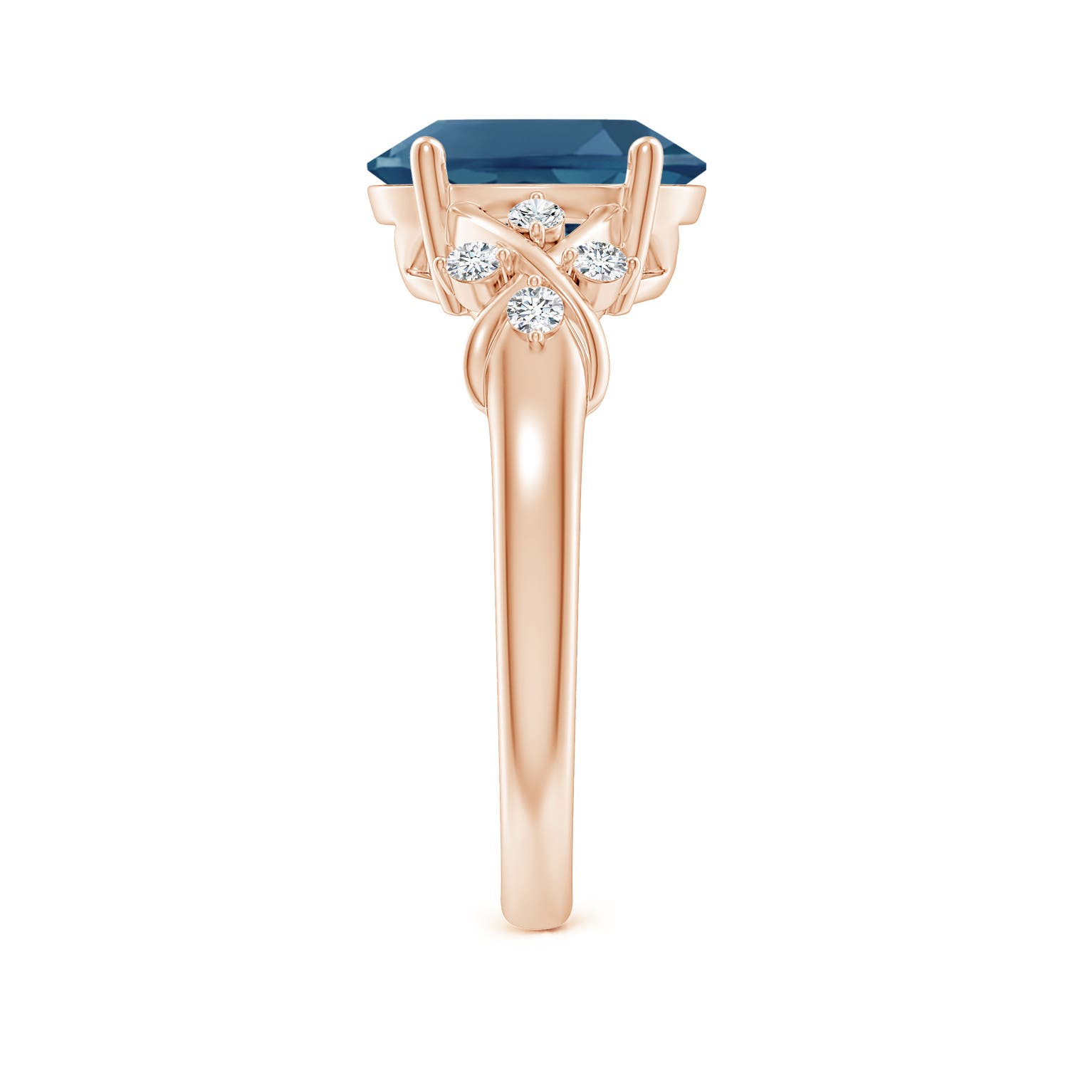 AA - London Blue Topaz / 3.42 CT / 14 KT Rose Gold