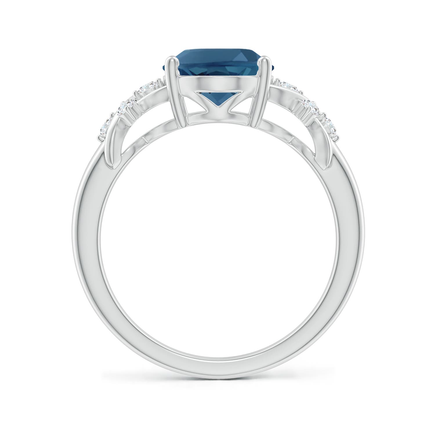 AA - London Blue Topaz / 3.42 CT / 14 KT White Gold