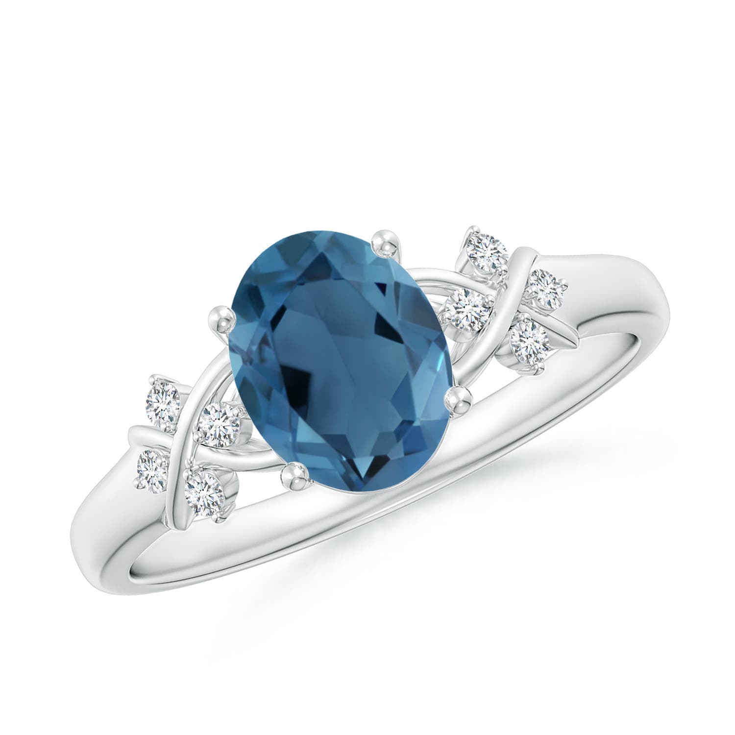 A - London Blue Topaz / 1.58 CT / 14 KT White Gold