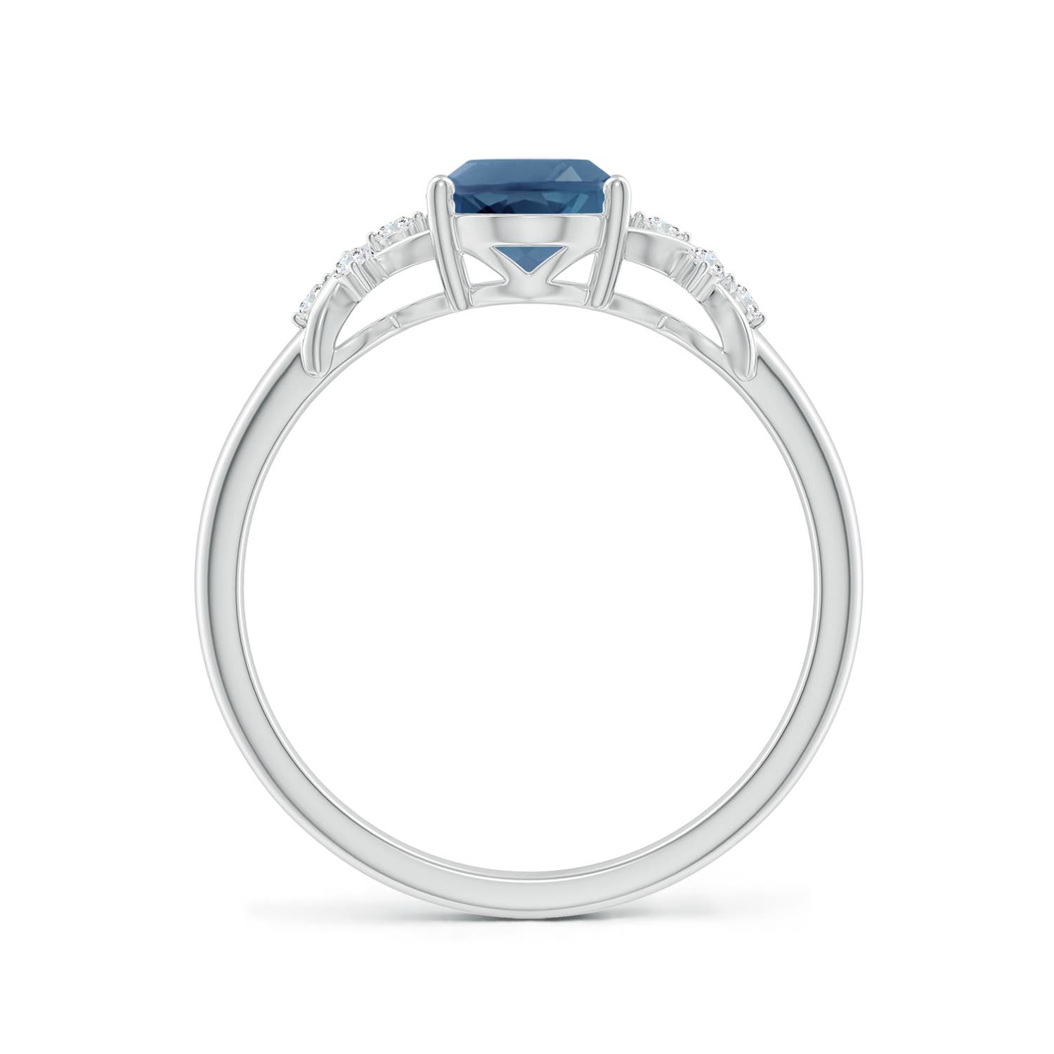 A - London Blue Topaz / 1.58 CT / 14 KT White Gold