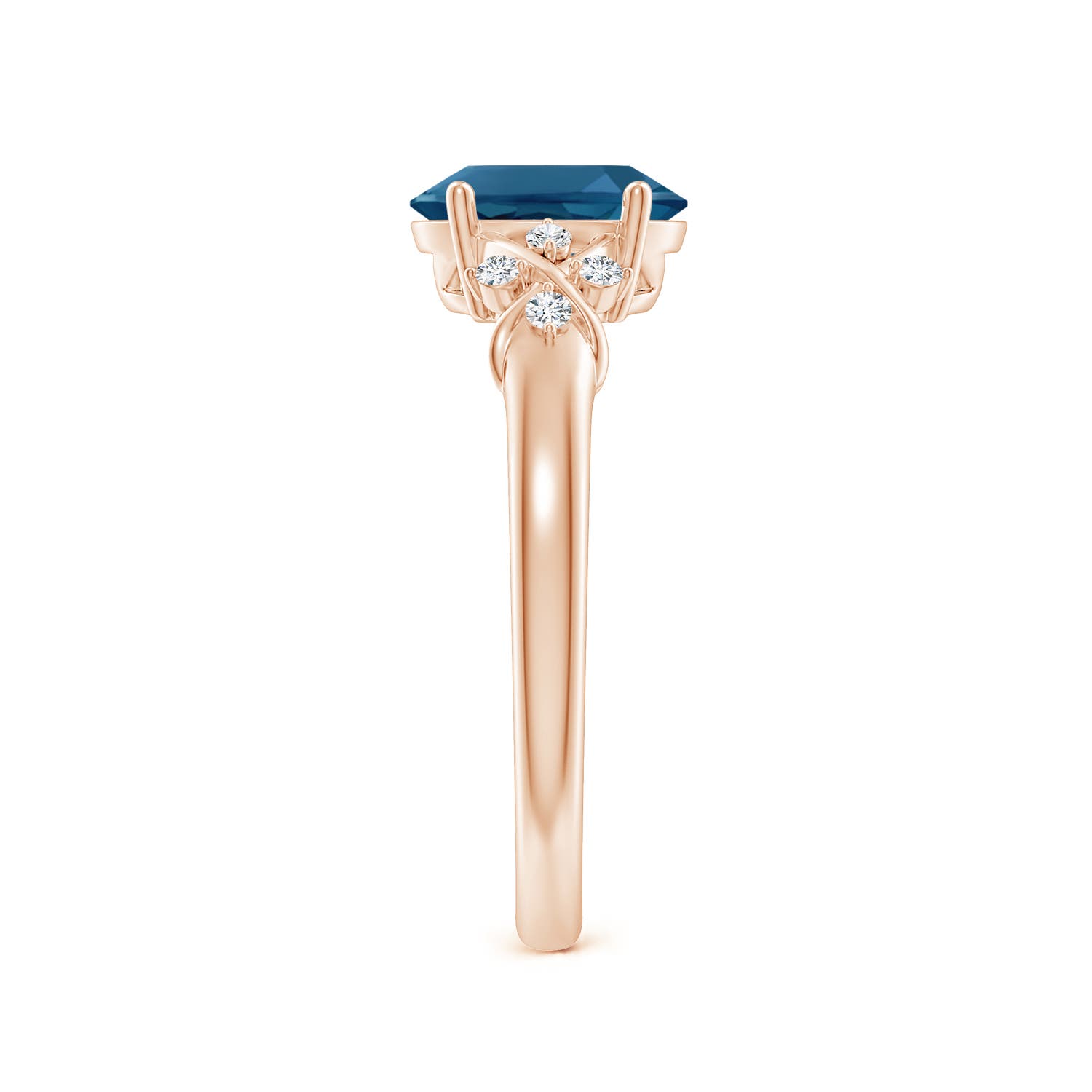 AAA - London Blue Topaz / 1.58 CT / 14 KT Rose Gold