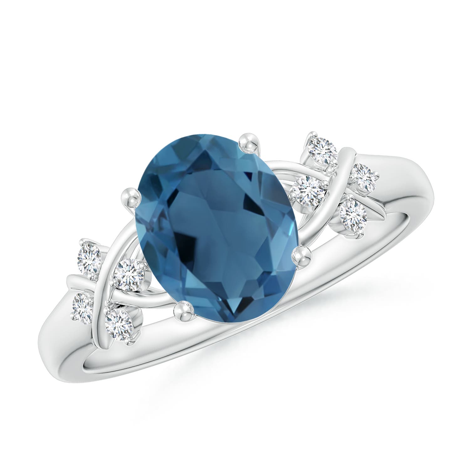 A - London Blue Topaz / 2.36 CT / 14 KT White Gold