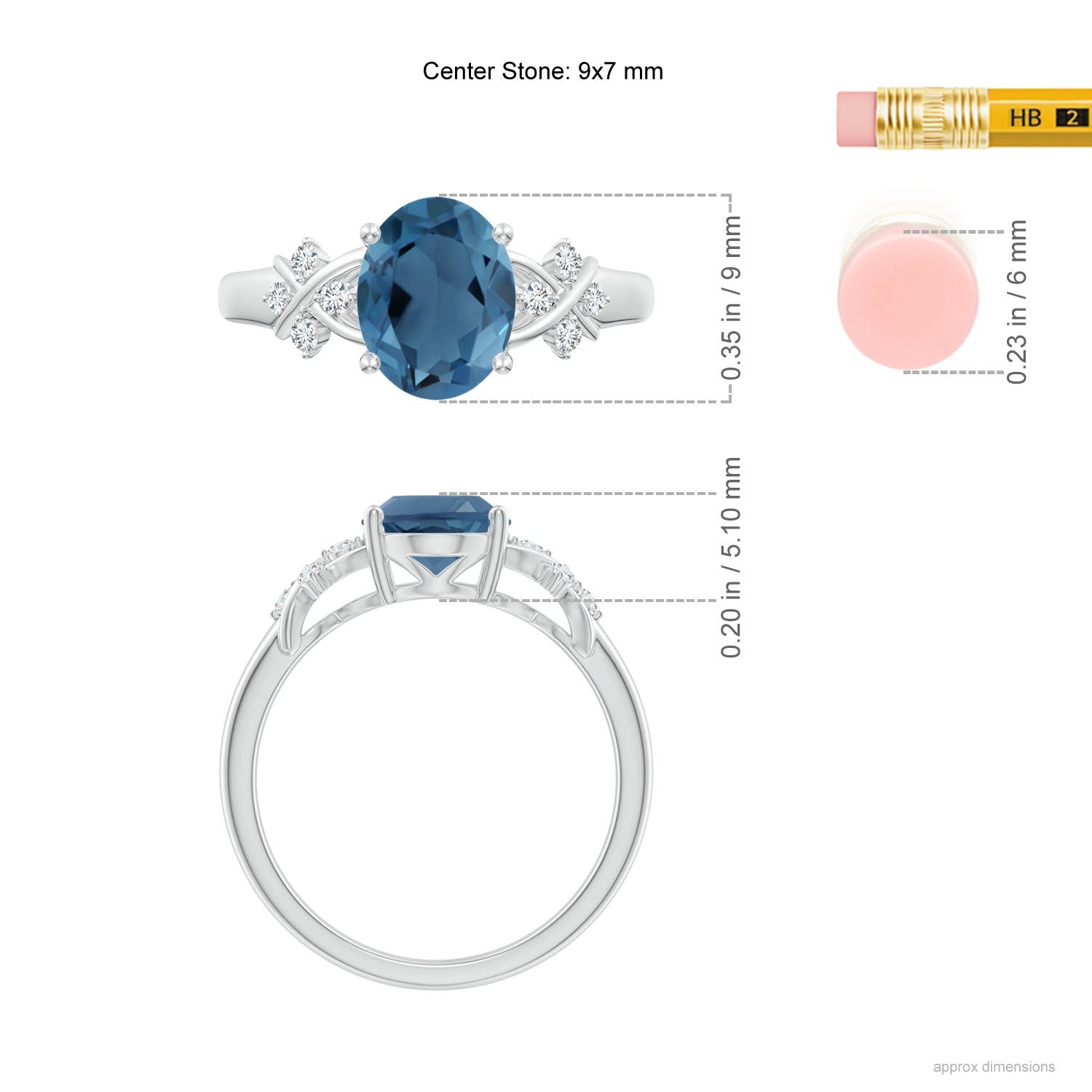 A - London Blue Topaz / 2.36 CT / 14 KT White Gold