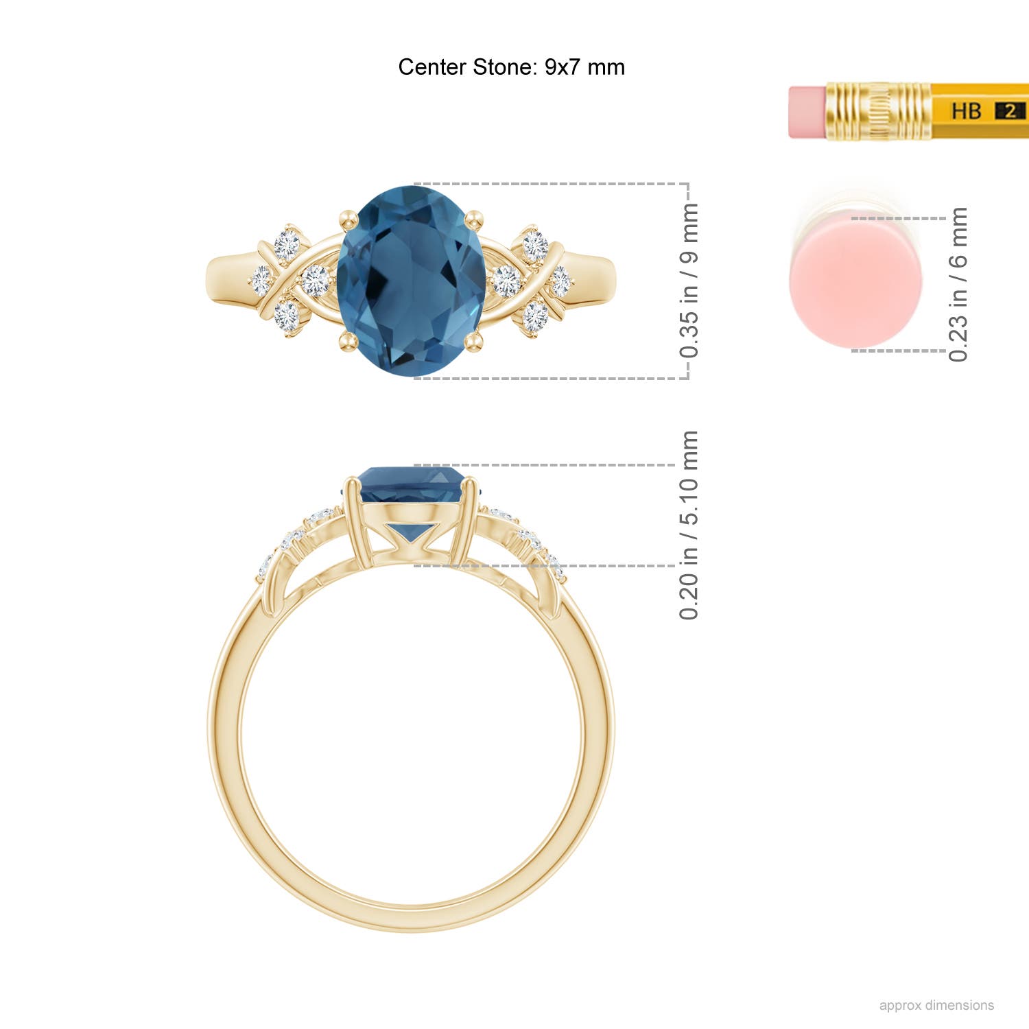 A - London Blue Topaz / 2.36 CT / 14 KT Yellow Gold