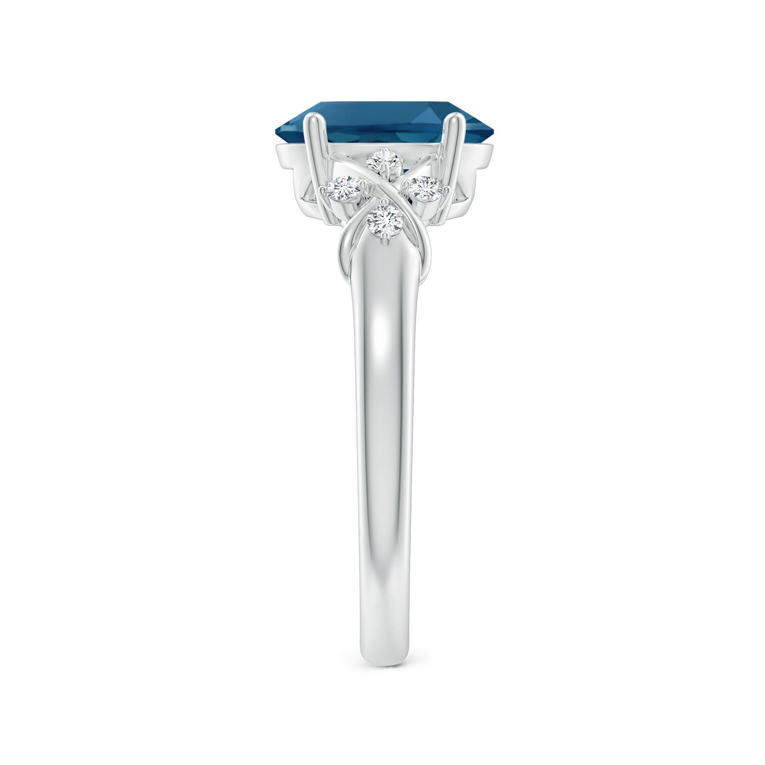 AAA - London Blue Topaz / 2.36 CT / 14 KT White Gold