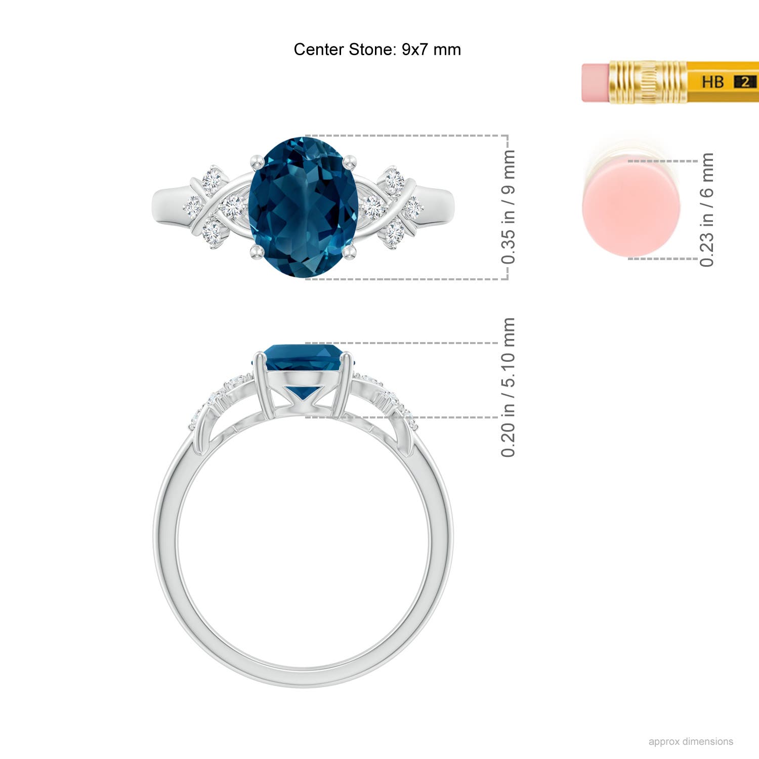 AAAA - London Blue Topaz / 2.36 CT / 14 KT White Gold