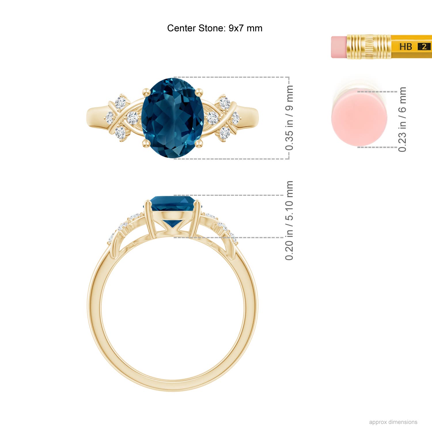 AAAA - London Blue Topaz / 2.36 CT / 14 KT Yellow Gold