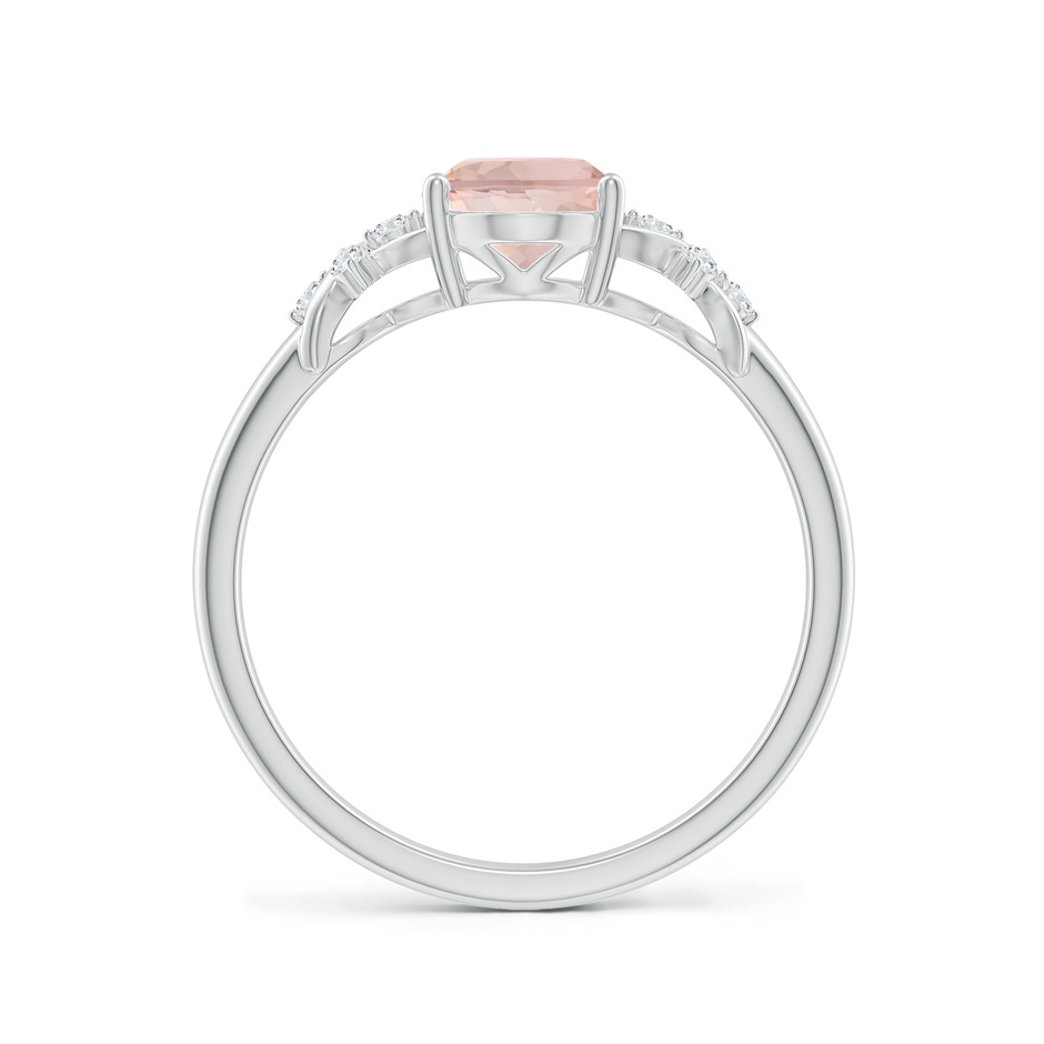 8x6mm AA Solitaire Oval Morganite Criss Cross Ring with Diamonds in White Gold side 199