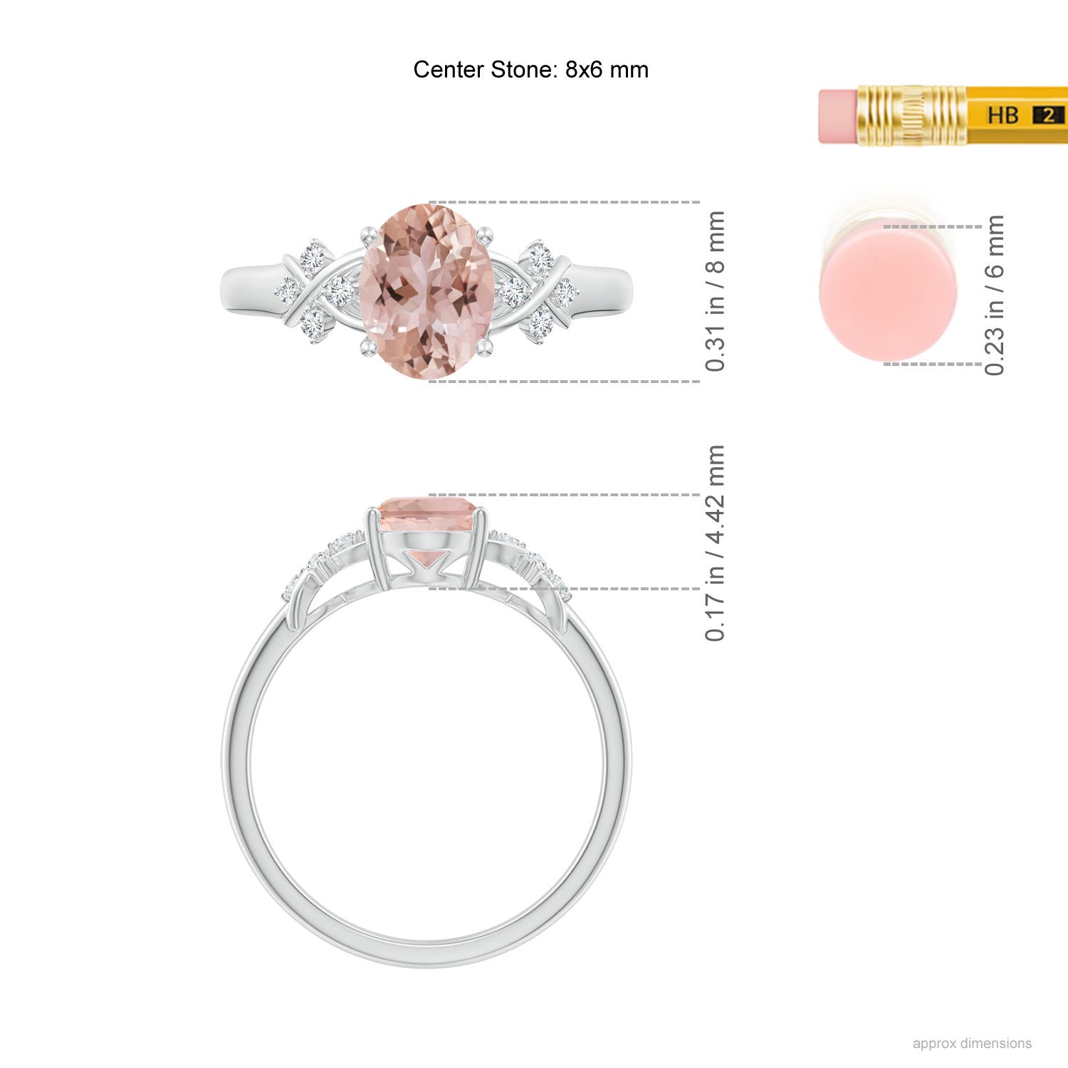 AAA - Morganite / 1.18 CT / 14 KT White Gold