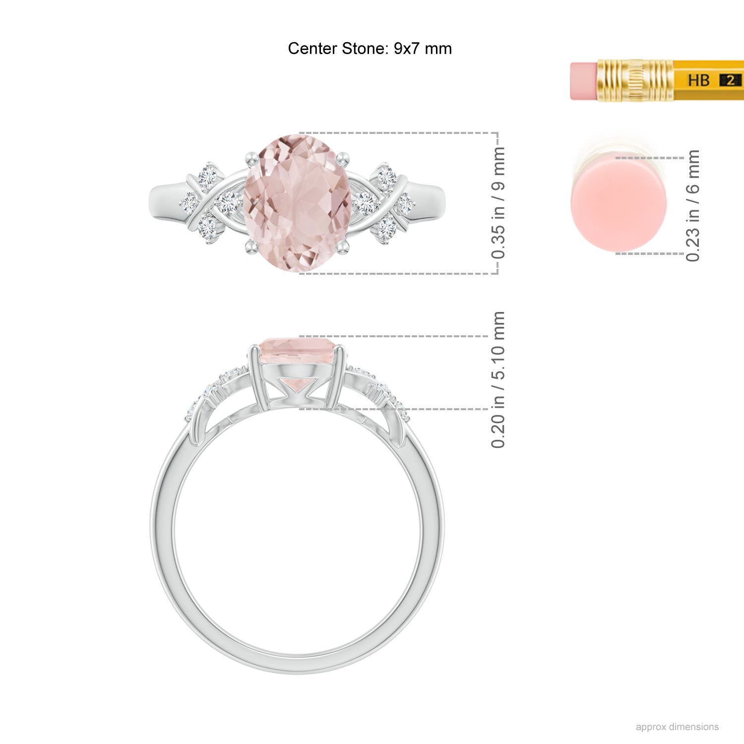 A - Morganite / 1.76 CT / 14 KT White Gold