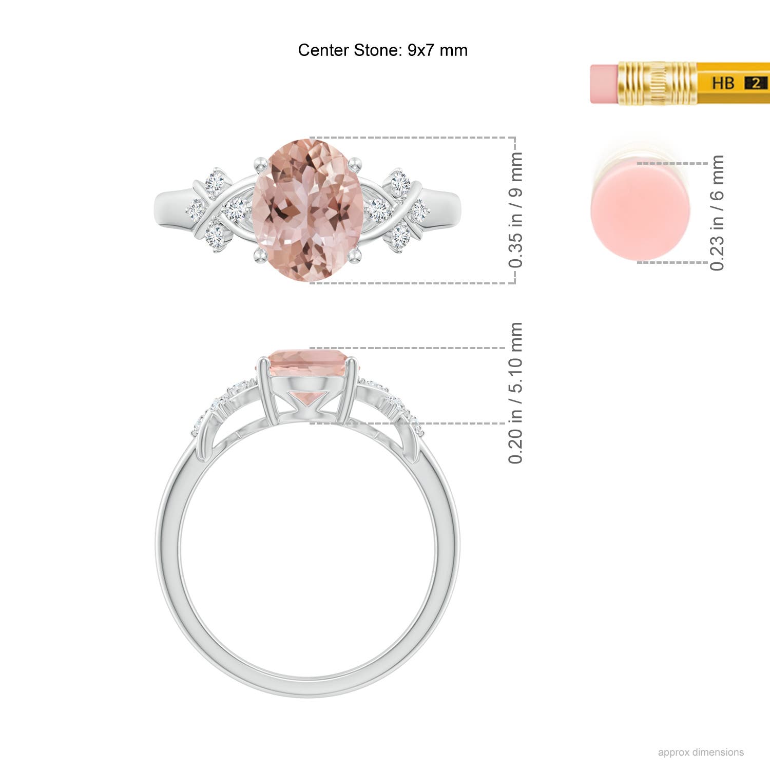 AAA - Morganite / 1.76 CT / 14 KT White Gold