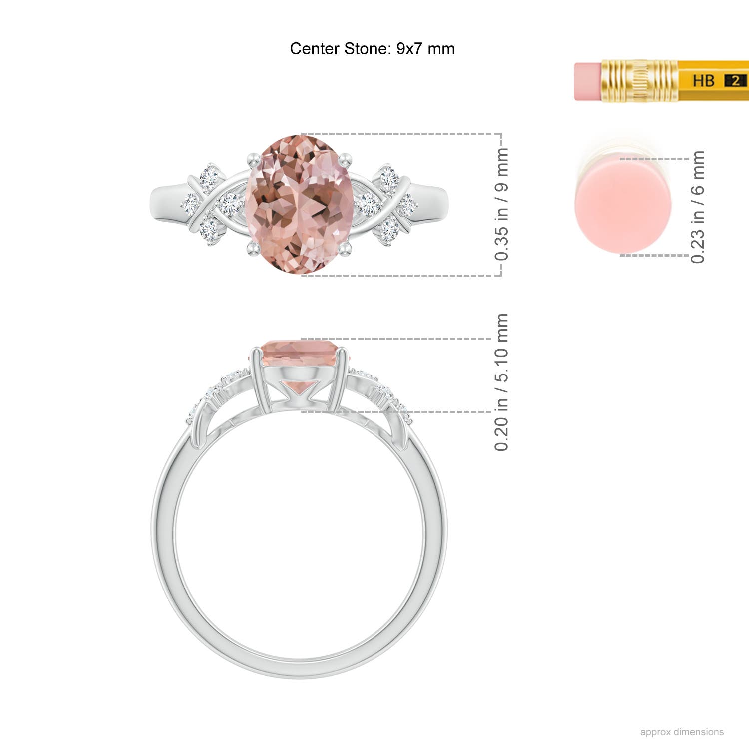 AAAA - Morganite / 1.76 CT / 14 KT White Gold