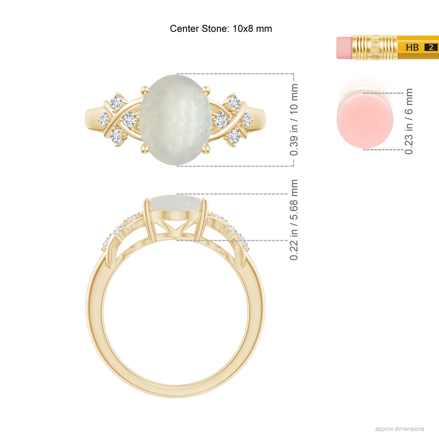 A - Moonstone / 2.67 CT / 14 KT Yellow Gold