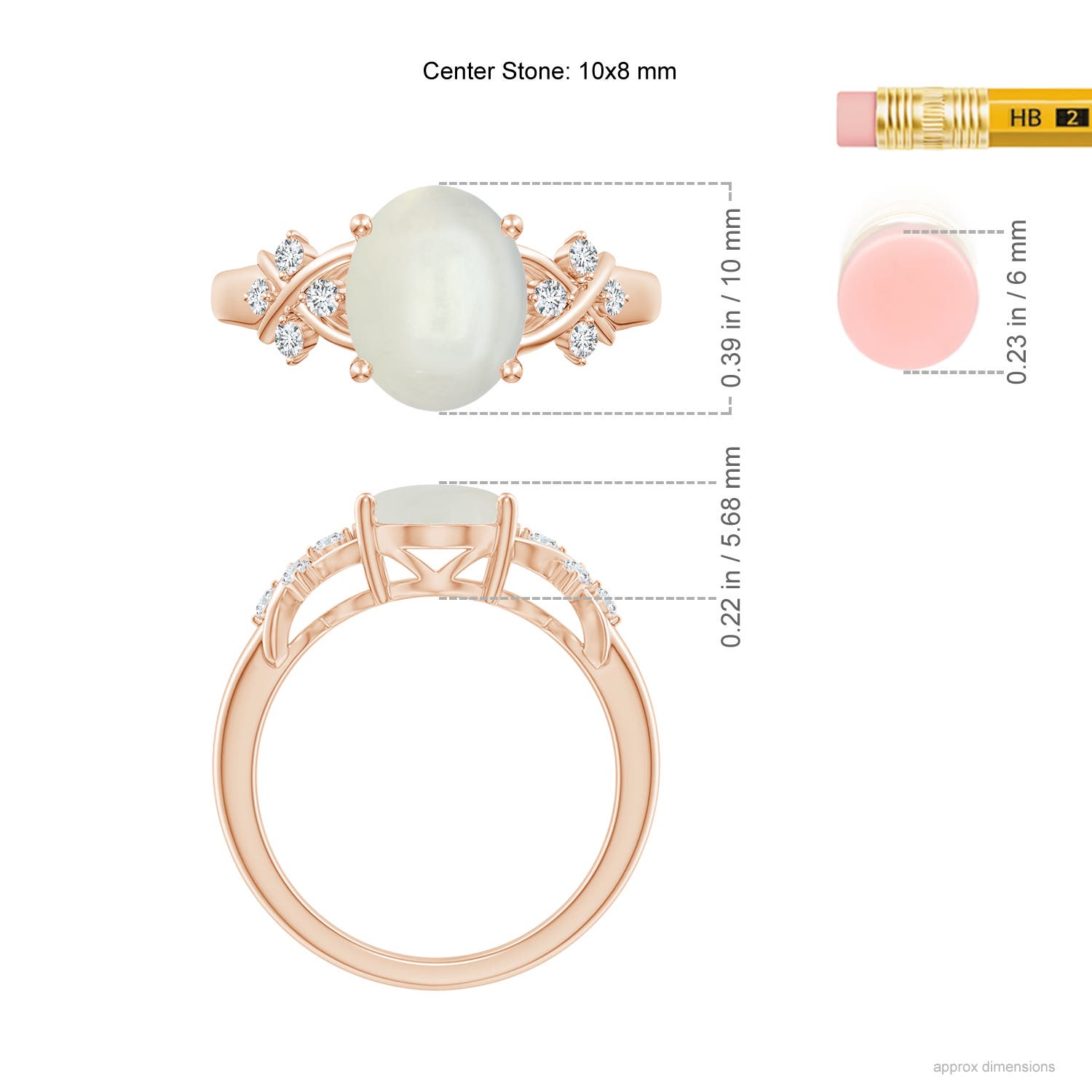 AAAA - Moonstone / 2.67 CT / 14 KT Rose Gold