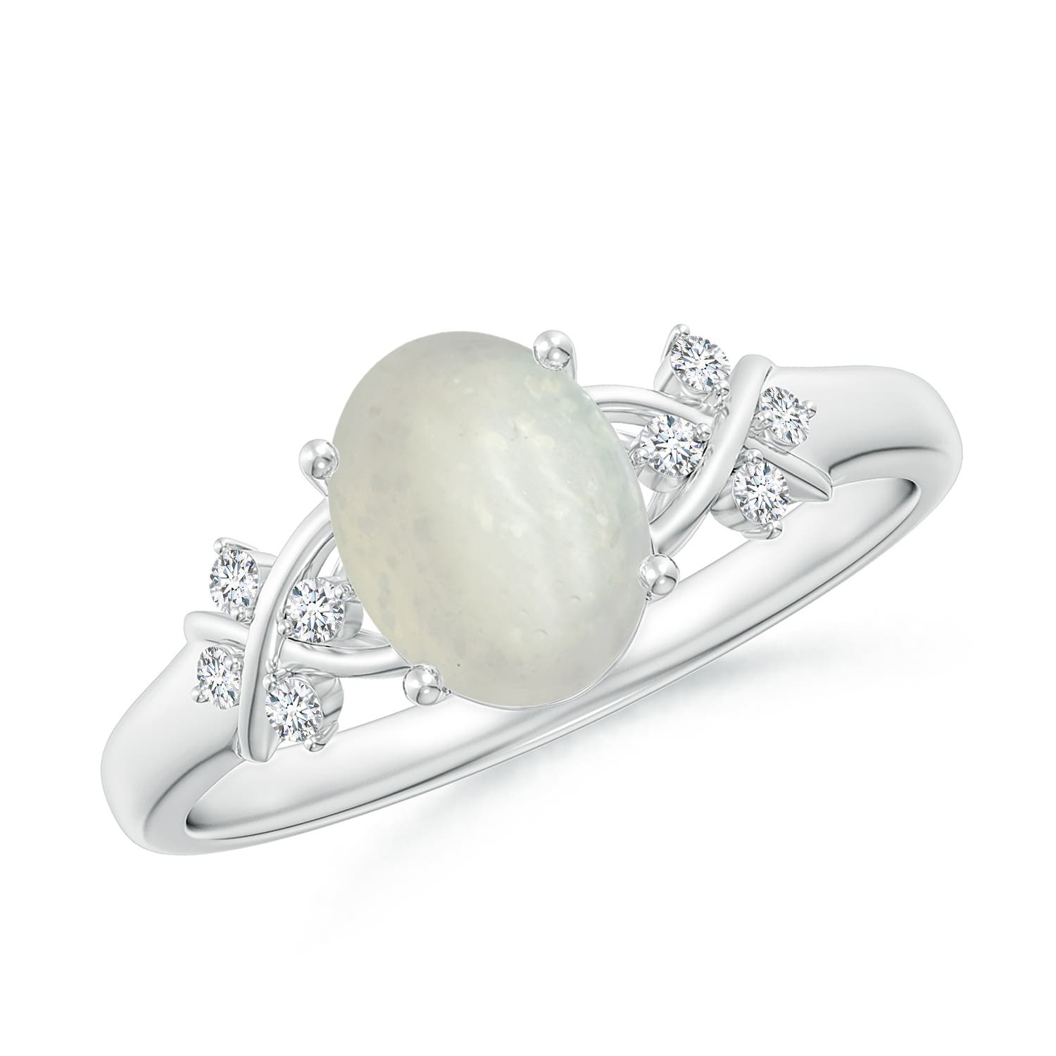 A - Moonstone / 1.18 CT / 14 KT White Gold