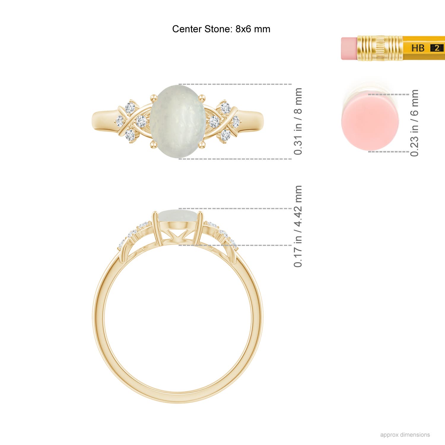 A - Moonstone / 1.18 CT / 14 KT Yellow Gold