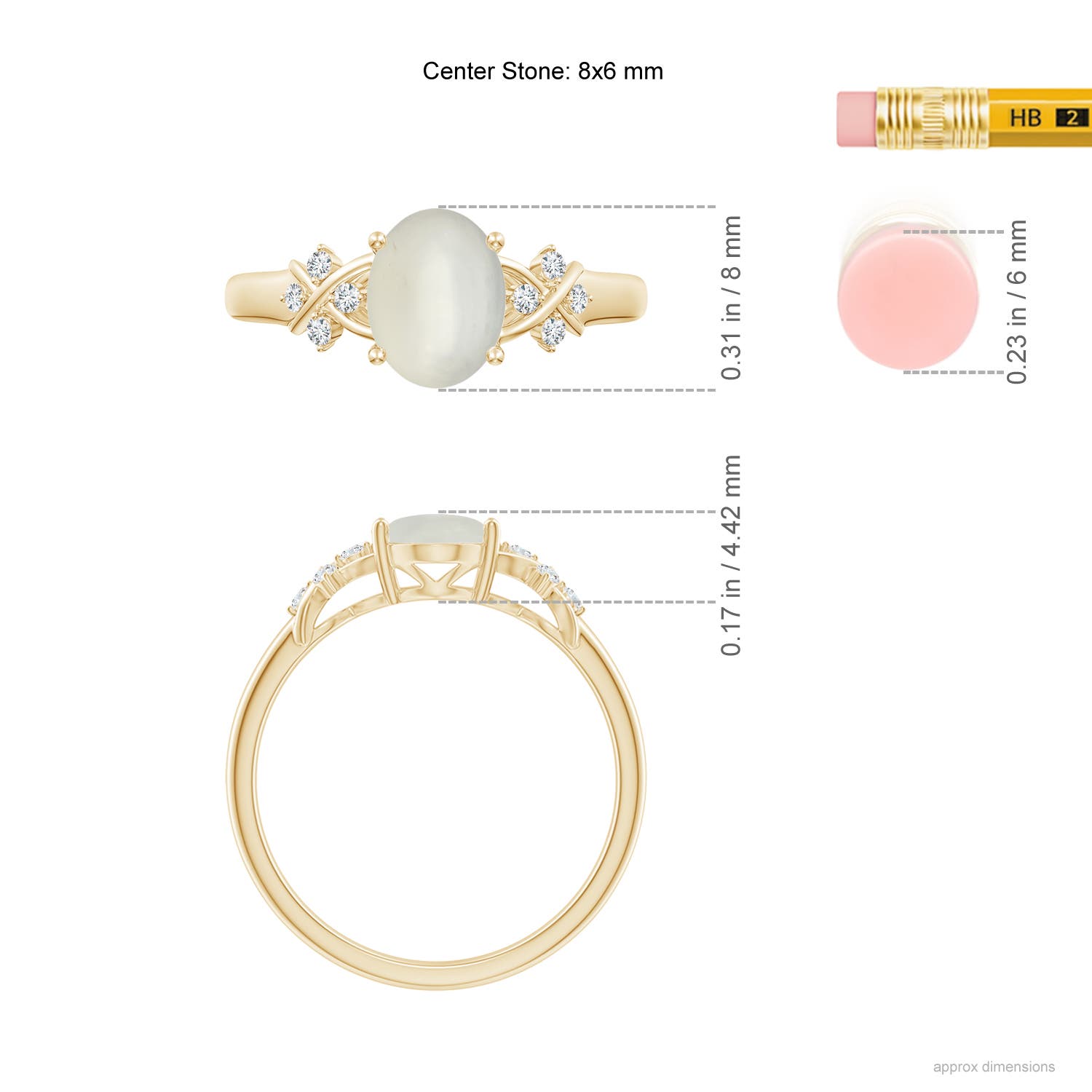 AAA - Moonstone / 1.18 CT / 14 KT Yellow Gold