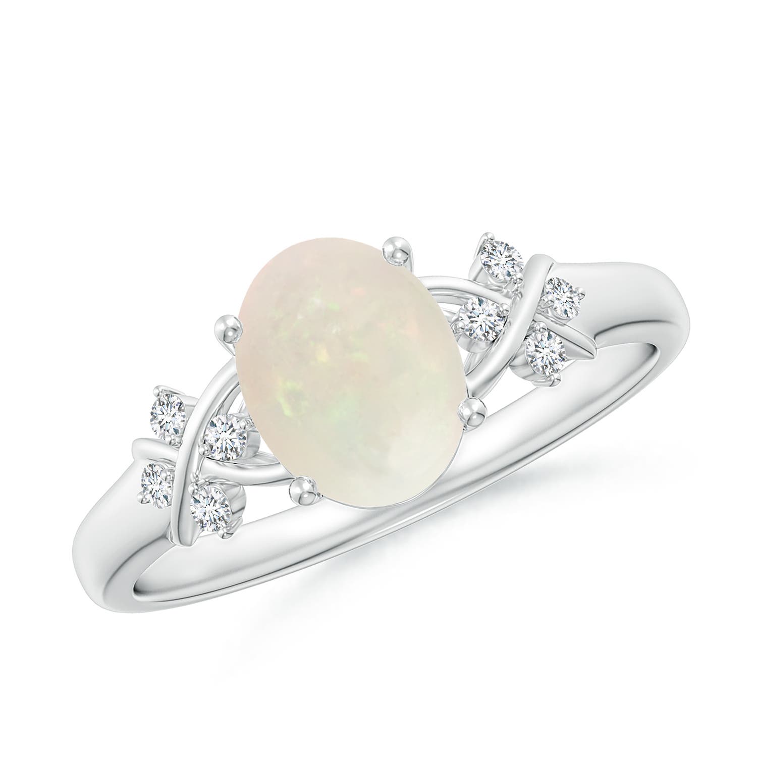 A - Opal / 0.88 CT / 14 KT White Gold