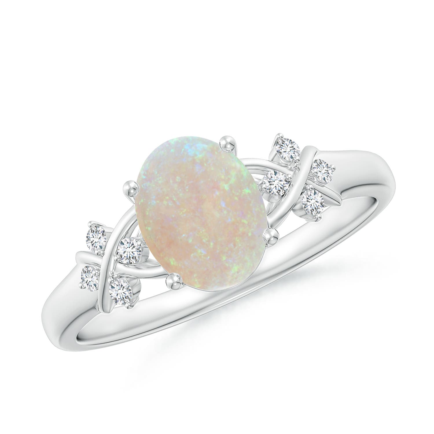 AA - Opal / 0.88 CT / 14 KT White Gold