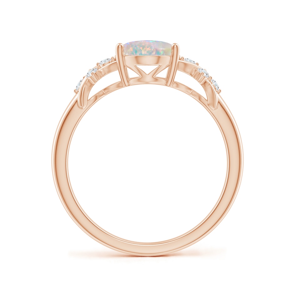 Solitaire Oval Opal Criss Cross Ring with Diamonds | Angara