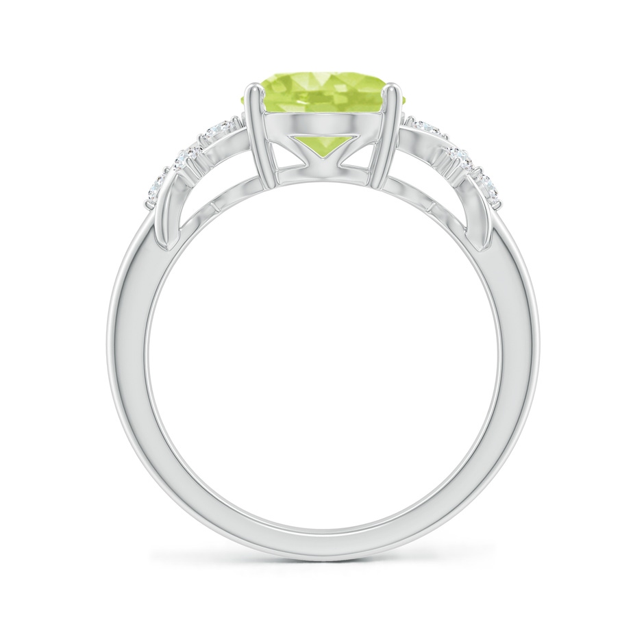 10x8mm A Solitaire Oval Peridot Criss Cross Ring with Diamonds in P950 Platinum side 199