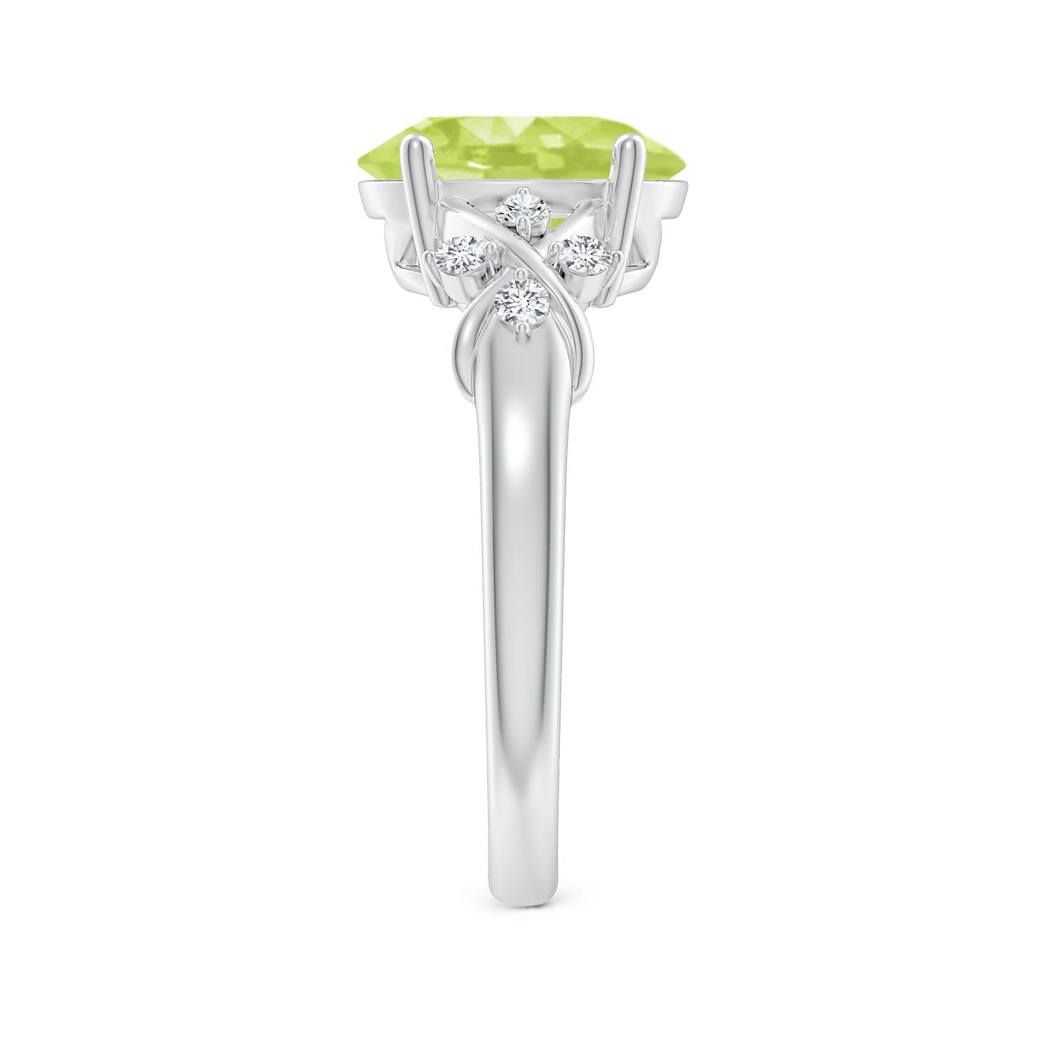 A - Peridot / 2.77 CT / 14 KT White Gold