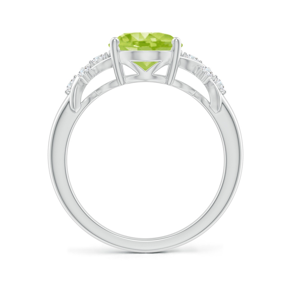 10x8mm AA Solitaire Oval Peridot Criss Cross Ring with Diamonds in White Gold side 199