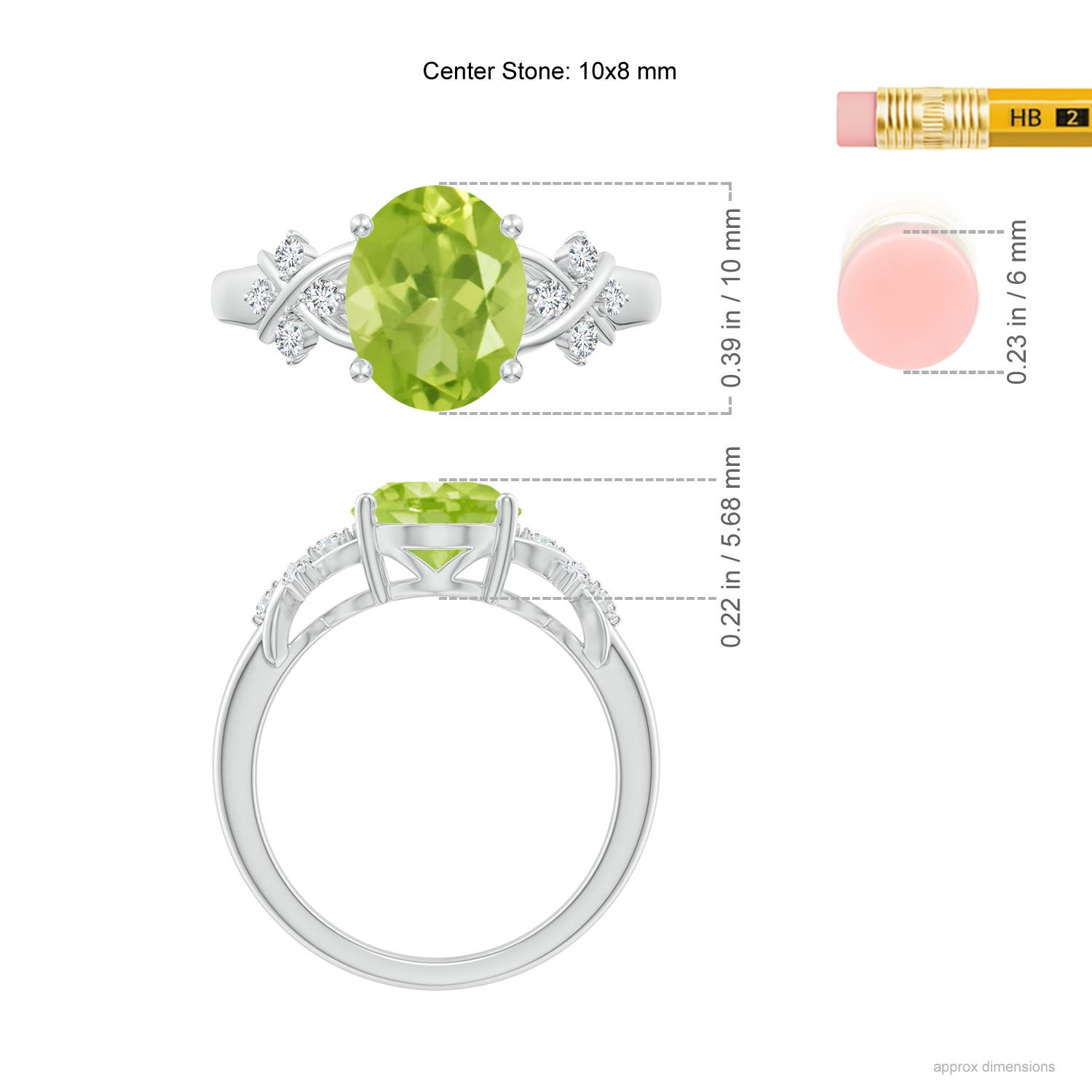 AA - Peridot / 2.77 CT / 14 KT White Gold