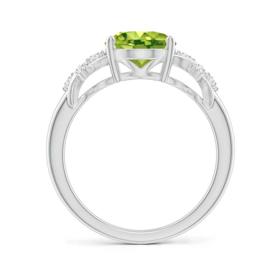 10x8mm AAA Solitaire Oval Peridot Criss Cross Ring with Diamonds in P950 Platinum side 199