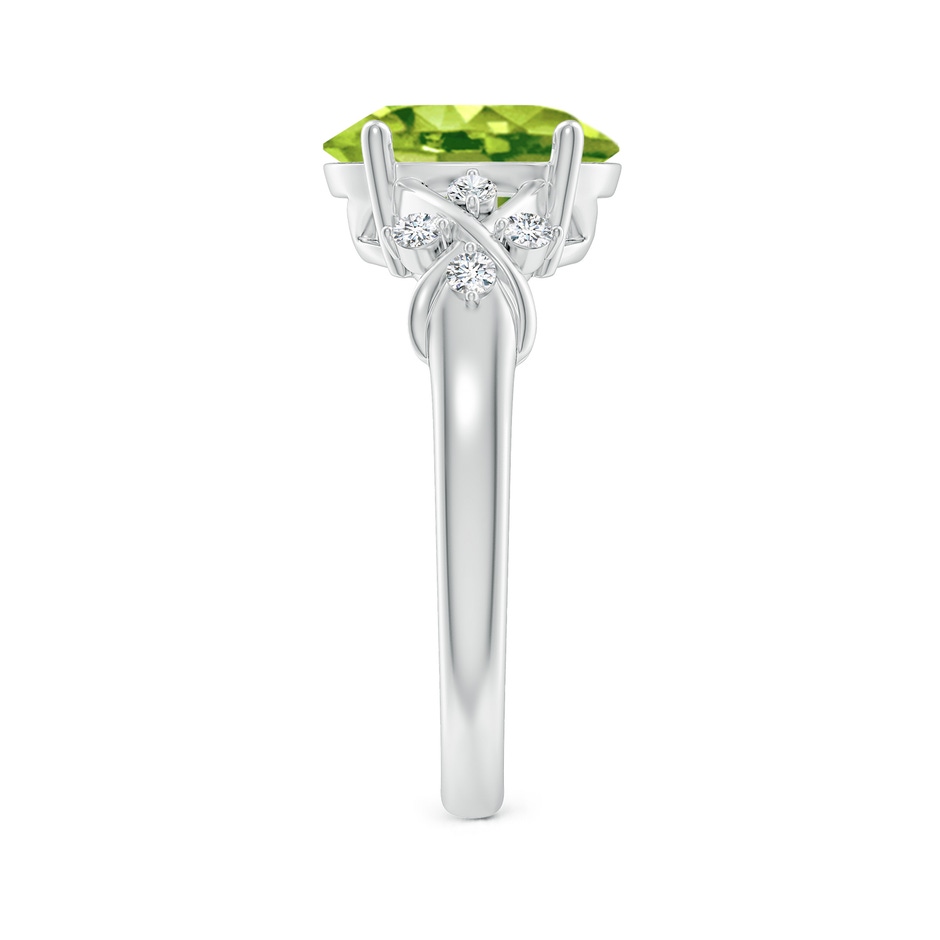 10x8mm AAA Solitaire Oval Peridot Criss Cross Ring with Diamonds in P950 Platinum side 299