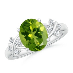 Side Stones Platinum Peridot Rings