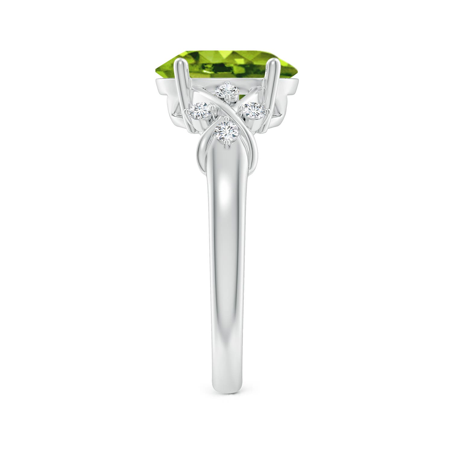 AAAA - Peridot / 2.77 CT / 14 KT White Gold