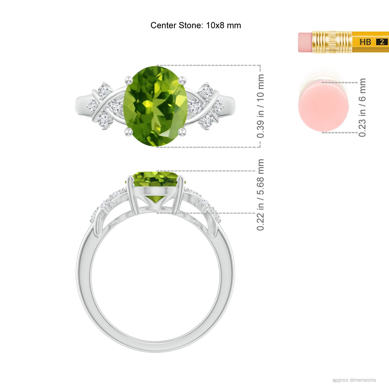 AAAA - Peridot / 2.77 CT / 14 KT White Gold