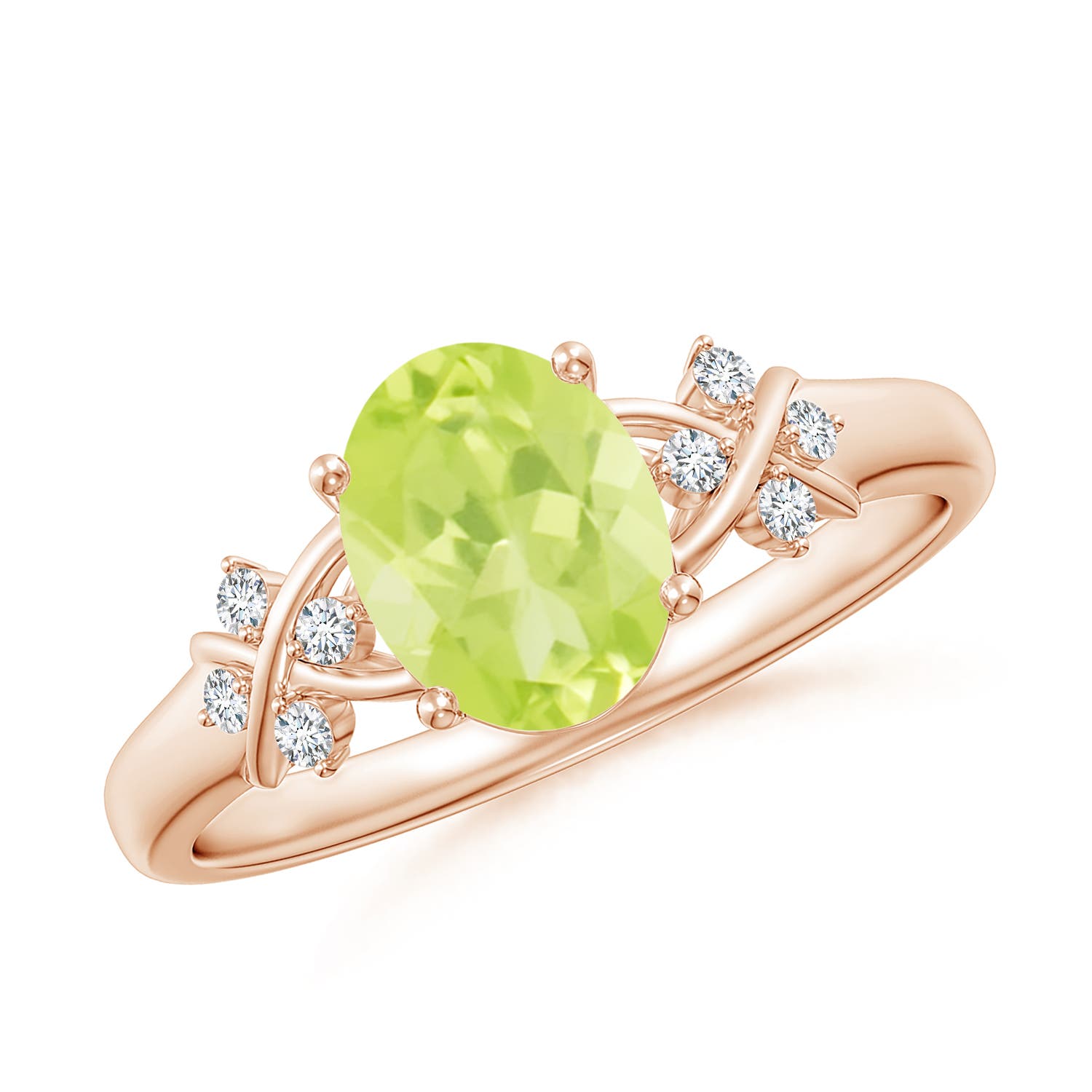 A - Peridot / 1.43 CT / 14 KT Rose Gold