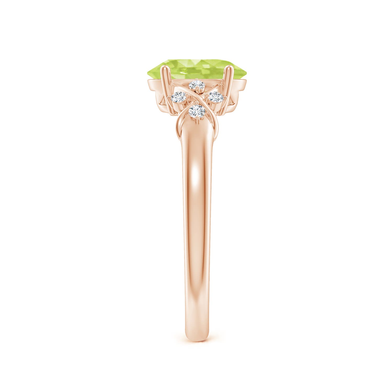 A - Peridot / 1.43 CT / 14 KT Rose Gold