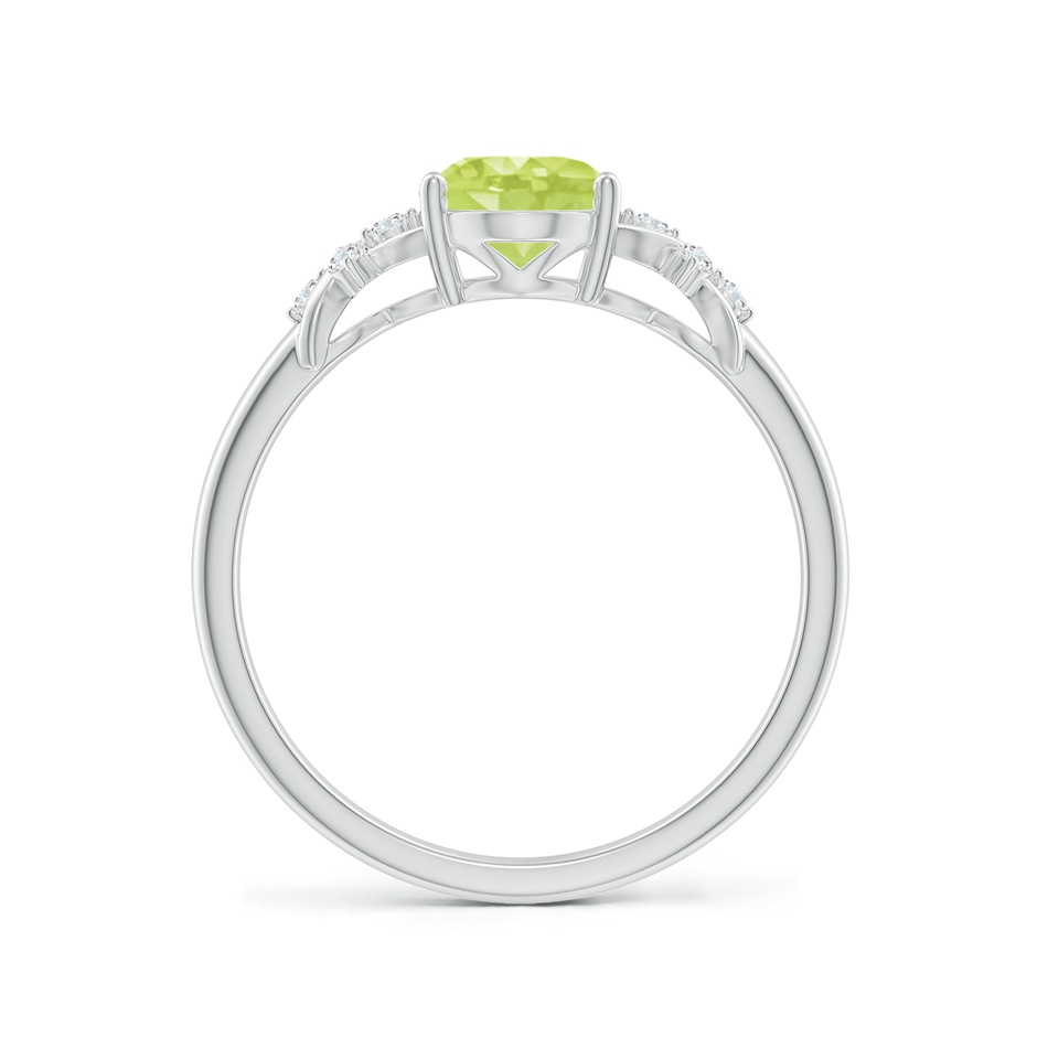 8x6mm A Solitaire Oval Peridot Criss Cross Ring with Diamonds in White Gold side 199